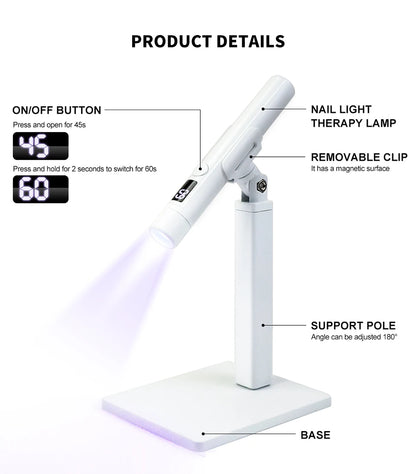 Professional Nail UV LED Lamp Desk With Display Rechargeable Portable Mini Nail Dryer Stand UV Lamp for Nails Art Removable
