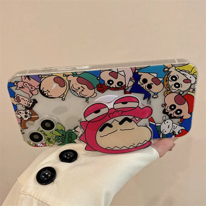 S-Shinchans C-Crayons Avatar bracket Phone Case For iPhone 16 15 14 13 12 11 Mini Pro Max X XR XSMax 7 8 Plus Transparent Cover