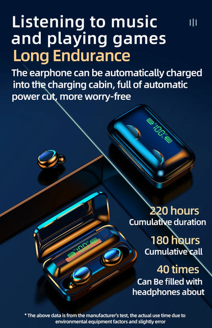 F9-5 TWS Earphone Bluetooth 5.1 Wireless Headphones Hifi Stereo Sport Earbuds Airdots Headset Ps4 Hearing Aids With Mic Handfree